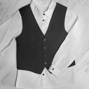 Boys H&M tuxedo shirt and vest